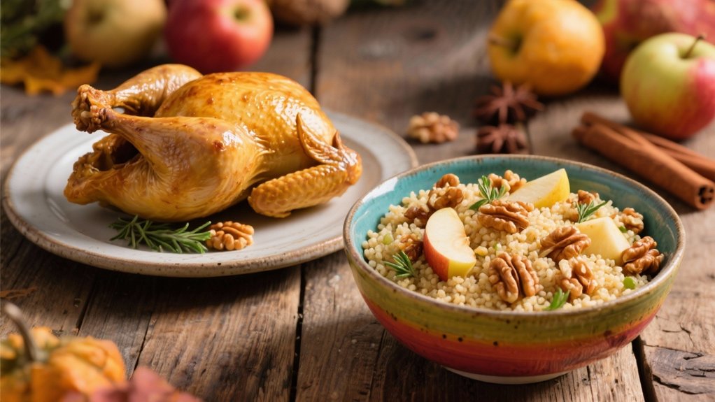 apple walnut couscous dish