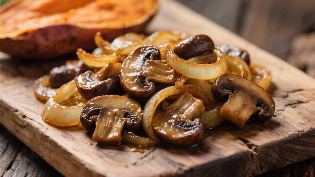 aromatic caramelized onions and mushrooms