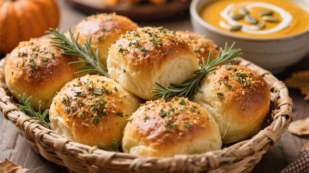 aromatic herb crusted dinner rolls