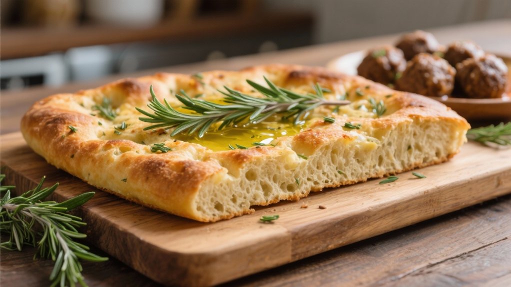 aromatic herb infused focaccia bread