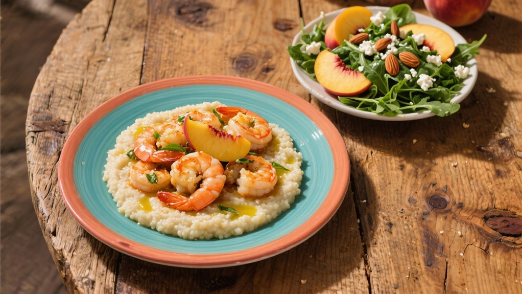 arugula and peach salad