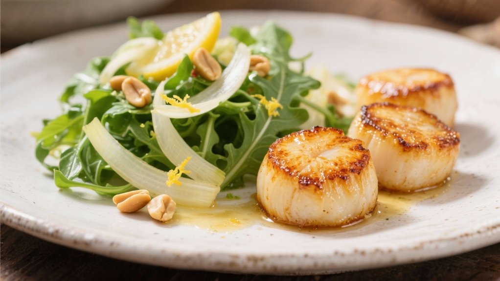 arugula fennel salad with scallops