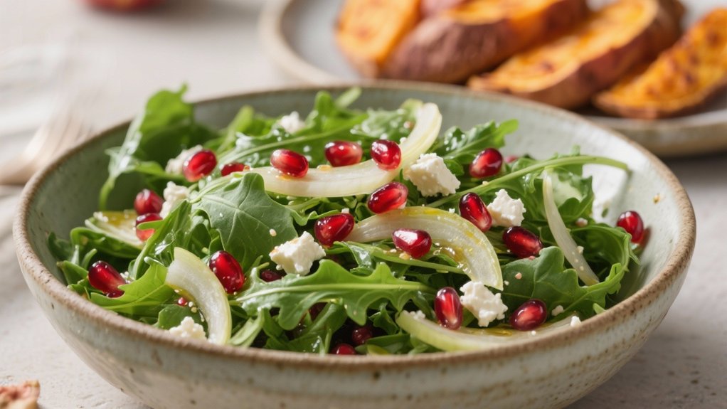 arugula pomegranate goat cheese salad