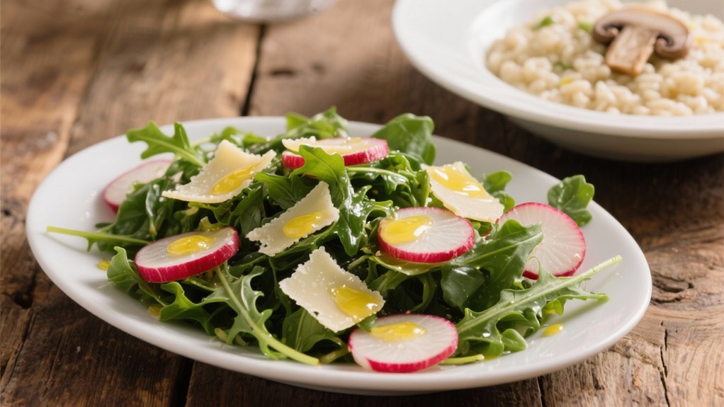 arugula salad complements risotto