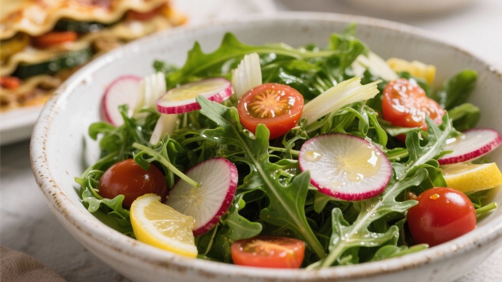 arugula salad enhances lasagna
