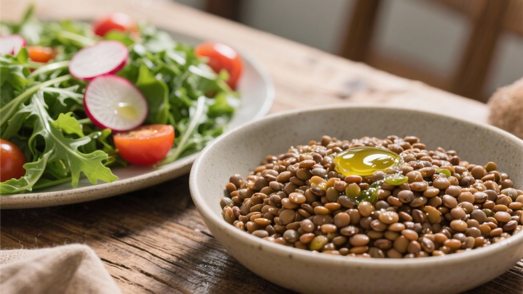arugula salad enhances lentils