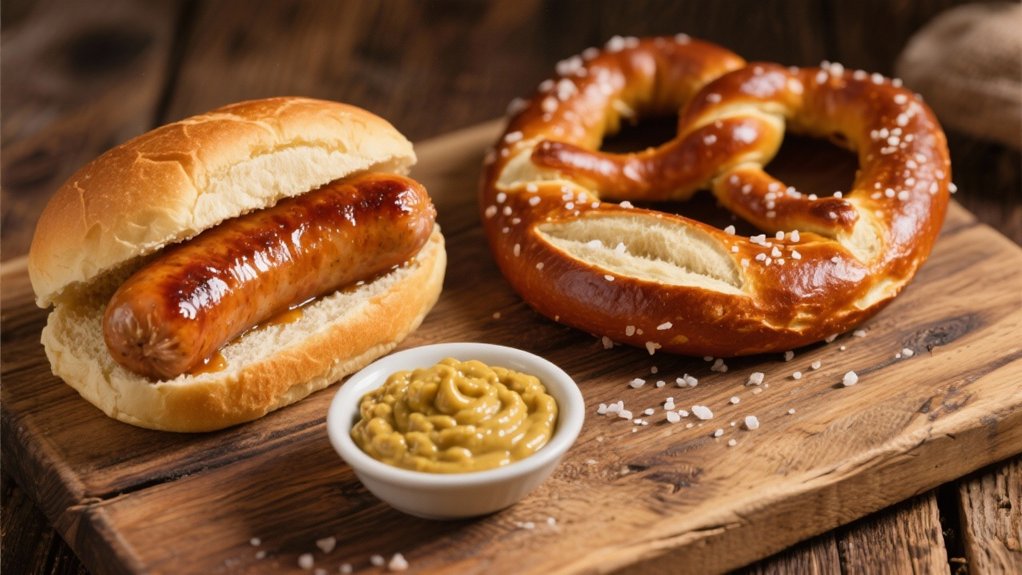 authentic pretzels with mustard