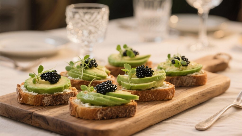 avocado caviar toast points