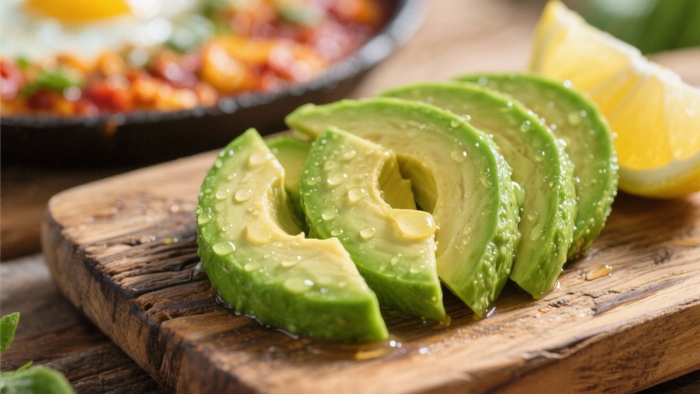 avocado slices with lemon