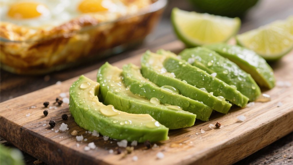 avocado slices with lime