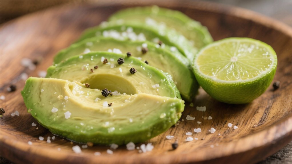 avocado slices with lime