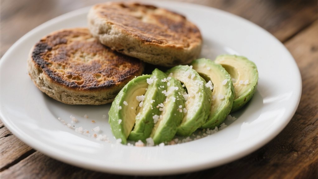 avocado slices with salt