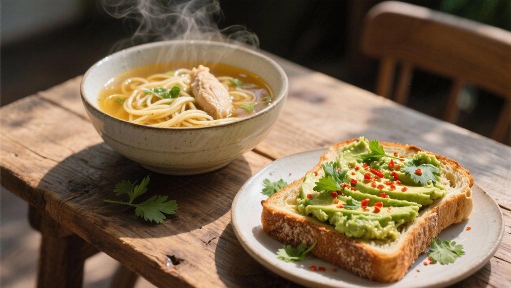 avocado toast complements soup