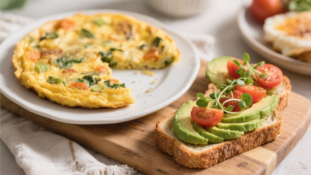 avocado toast with frittata