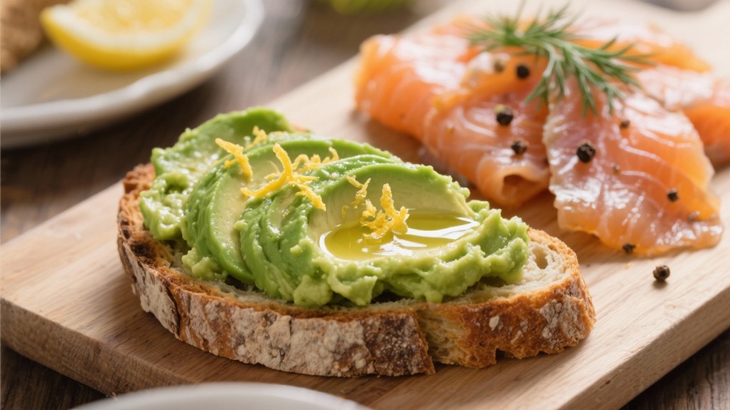 avocado toast with gravlax