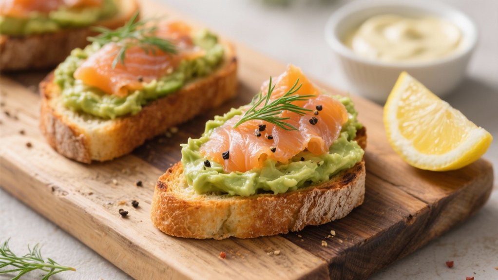 avocado toast with trout