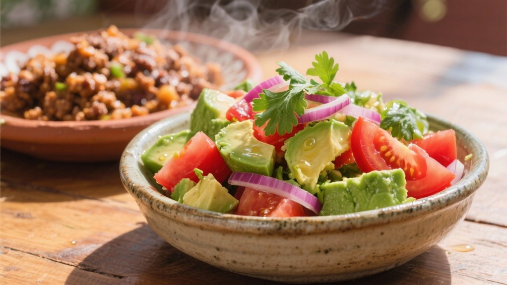avocado tomato salad contrast