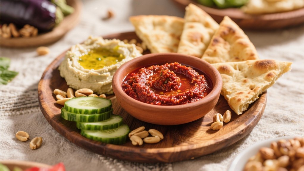 baba ganoush and muhammara pairs
