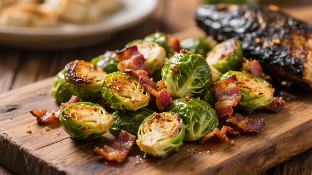 bacon enhanced roasted brussels sprouts