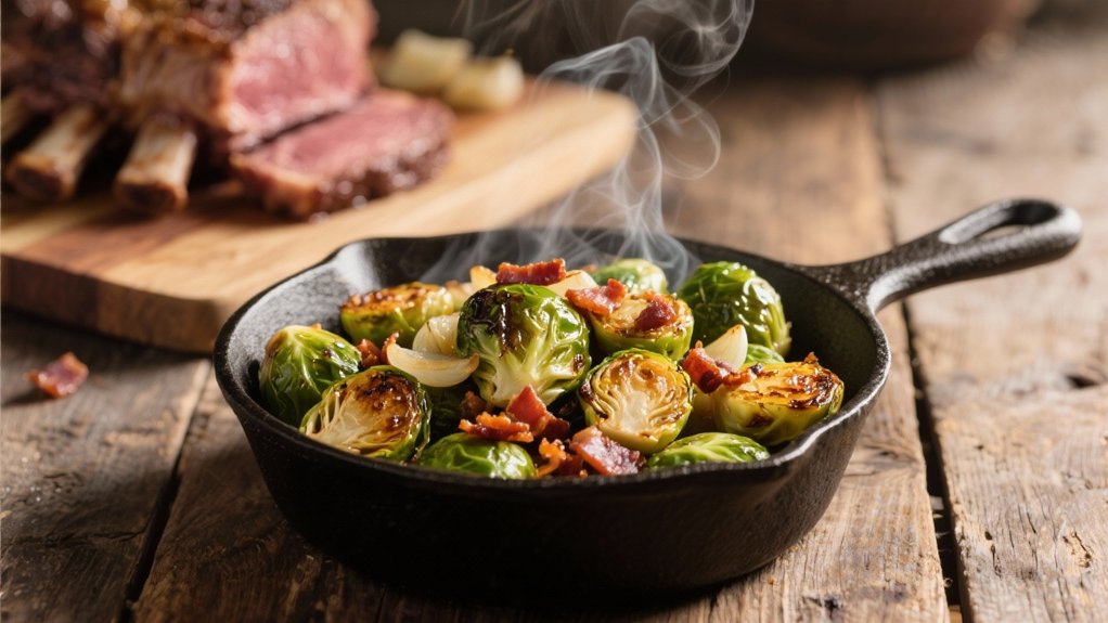 bacon enhanced roasted brussels sprouts
