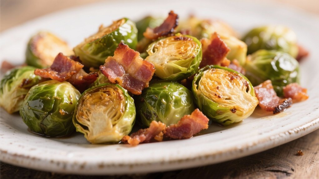 bacon enhanced roasted brussels sprouts
