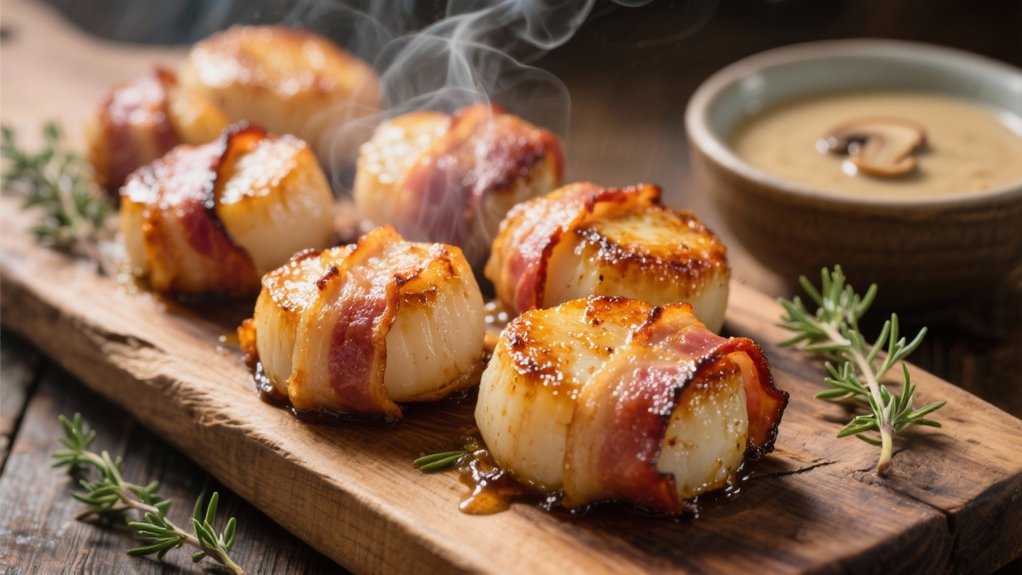 bacon enhances scallop elegance