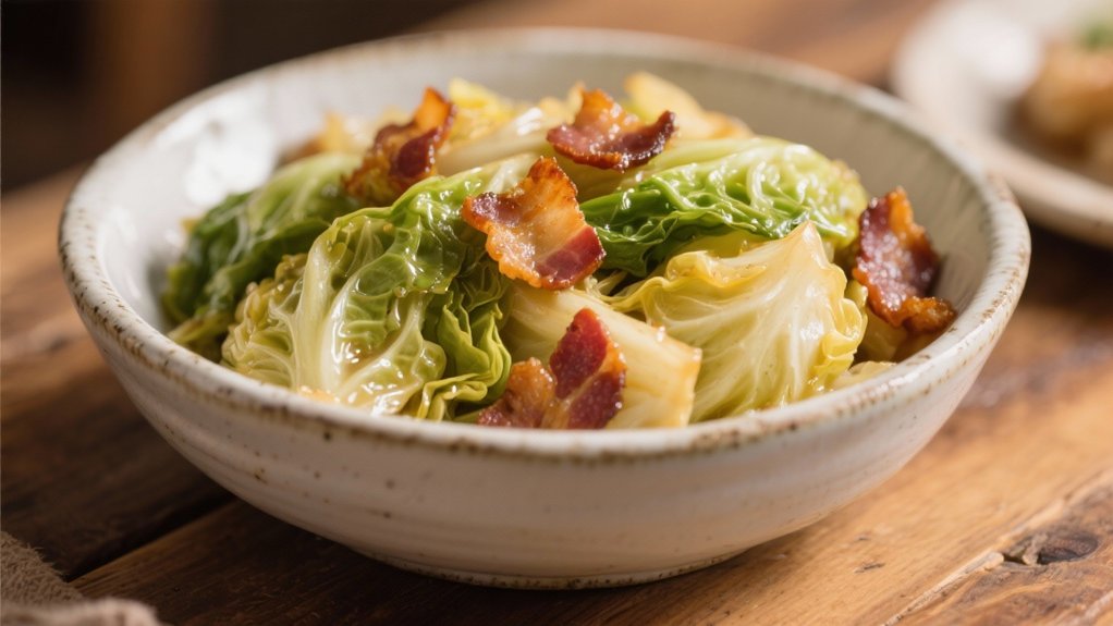 bacon infused braised cabbage delight