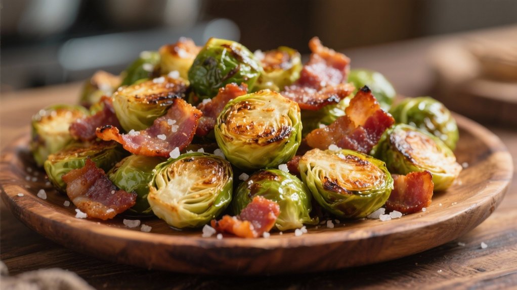 bacon infused roasted brussels sprouts