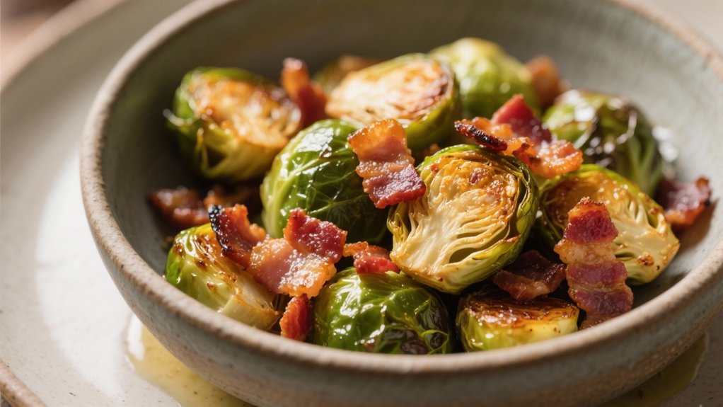 bacon infused roasted brussels sprouts