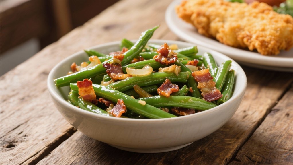 bacon infused southern green beans