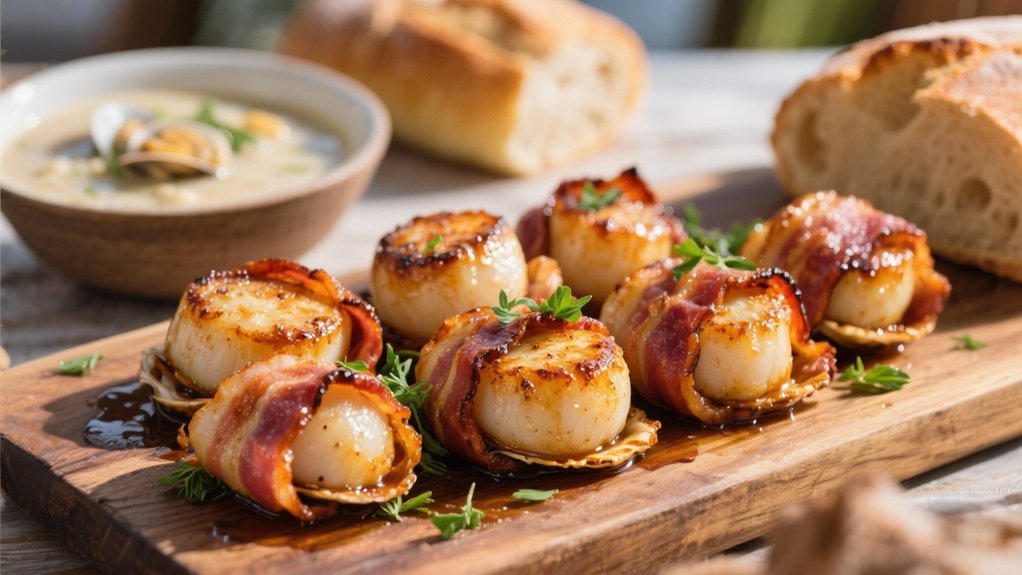 bacon wrapped scallops appetizer delight