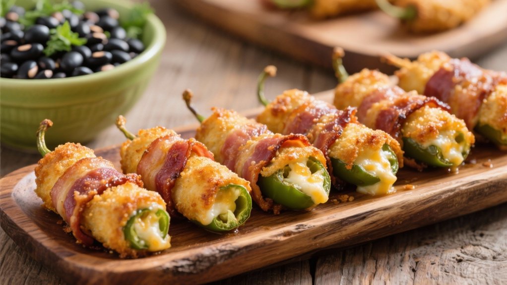 bacon wrapped spicy poppers