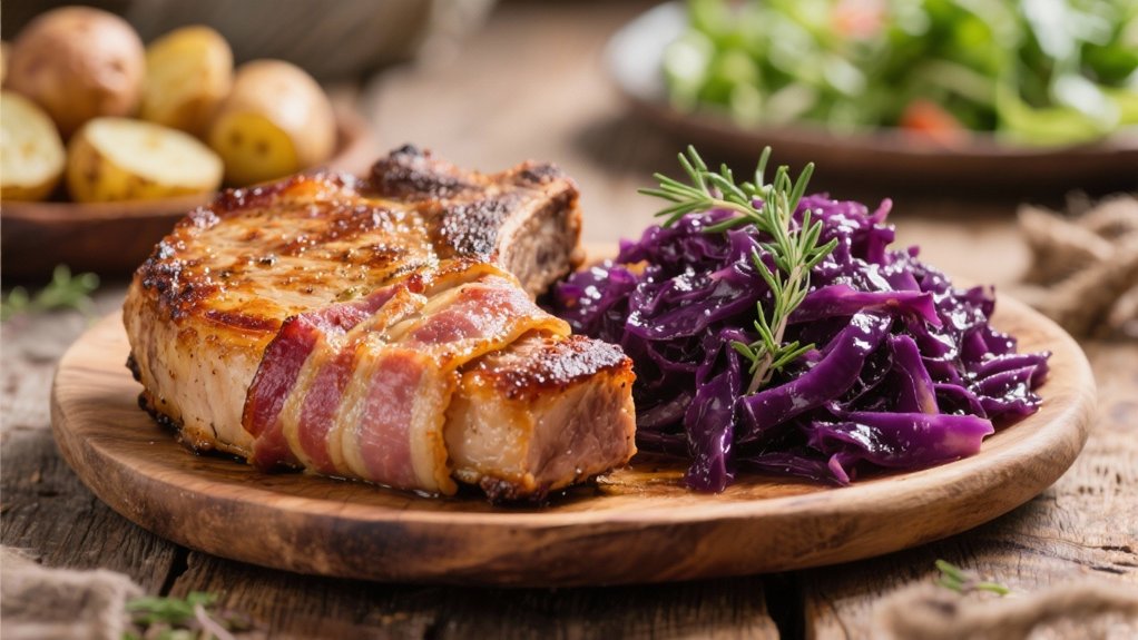 bacon wrapped tender pork chops