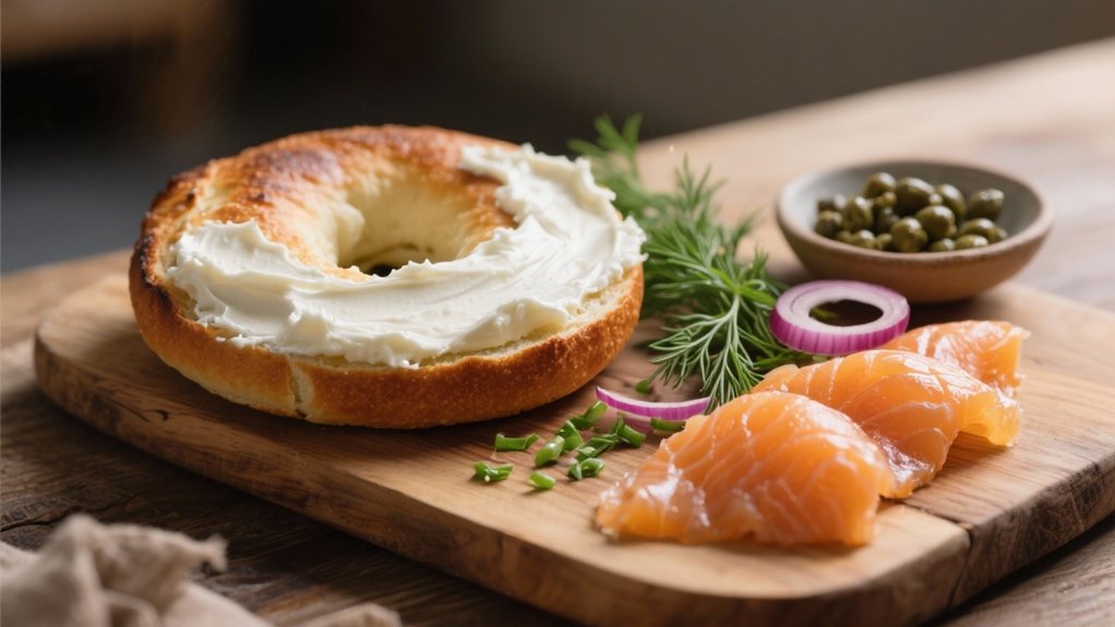 bagels cream cheese trout