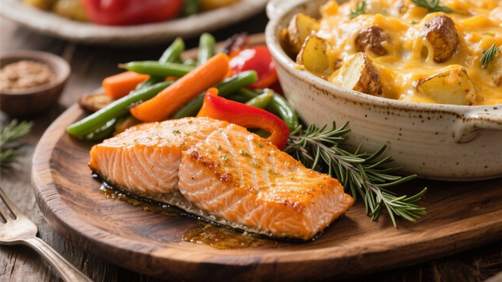 baked salmon with potatoes