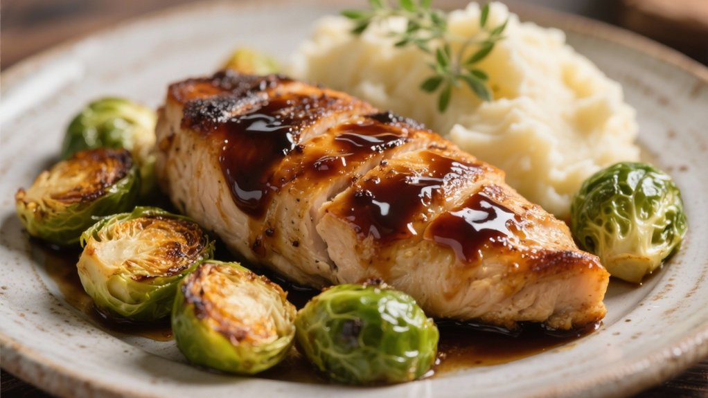 balsamic chicken and brussels sprouts