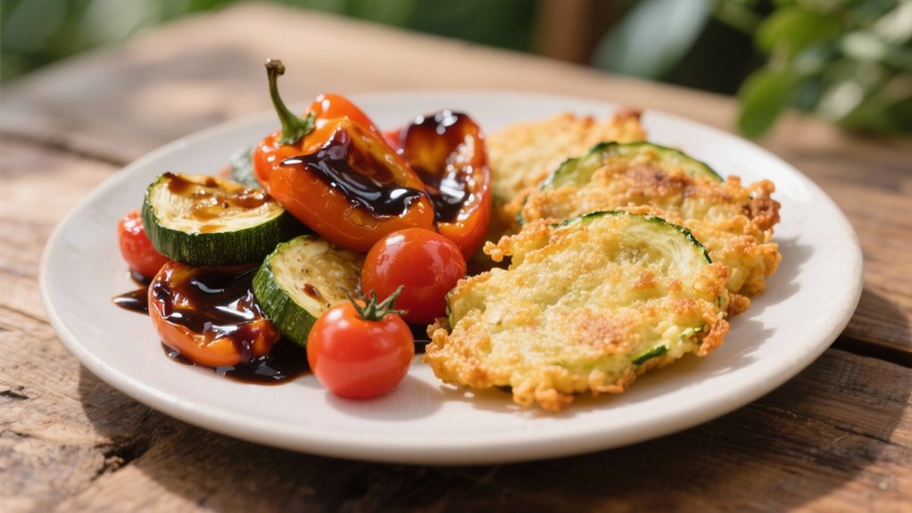 balsamic glaze enhances vegetables