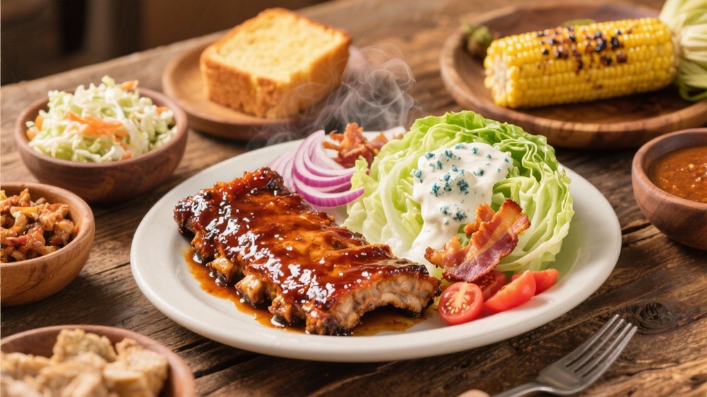 barbecue ribs with wedge salad
