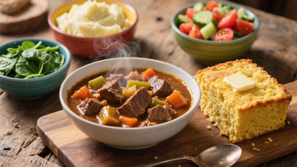 beef stew and cornbread bliss
