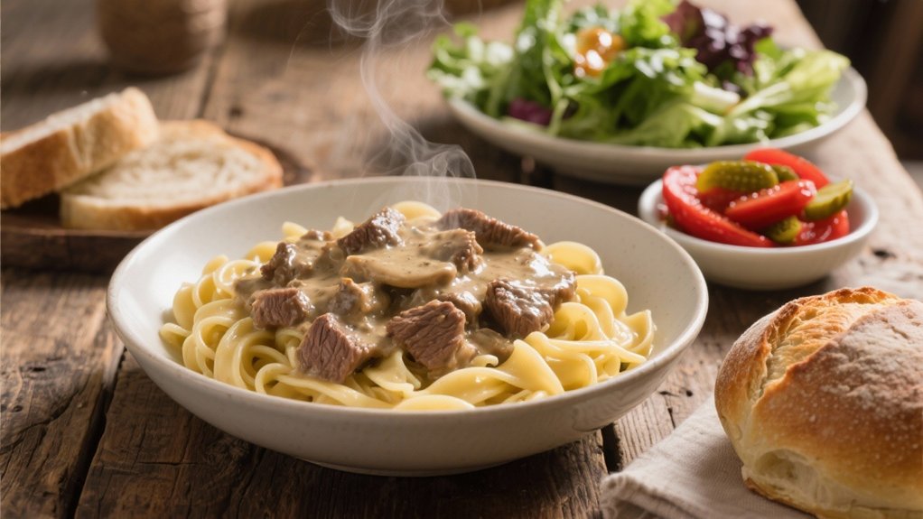 beef stroganoff with noodles