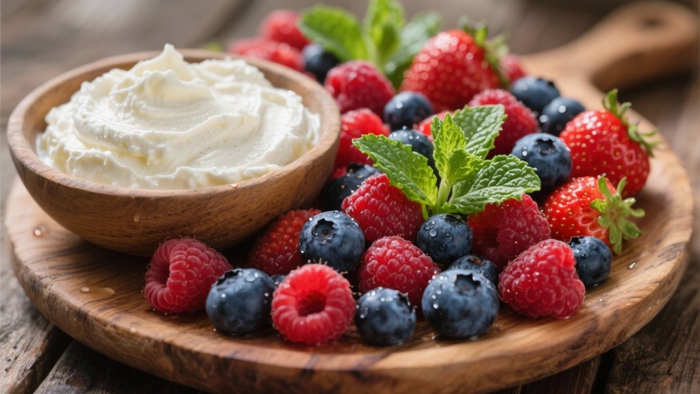 berries and mint delightfully pair
