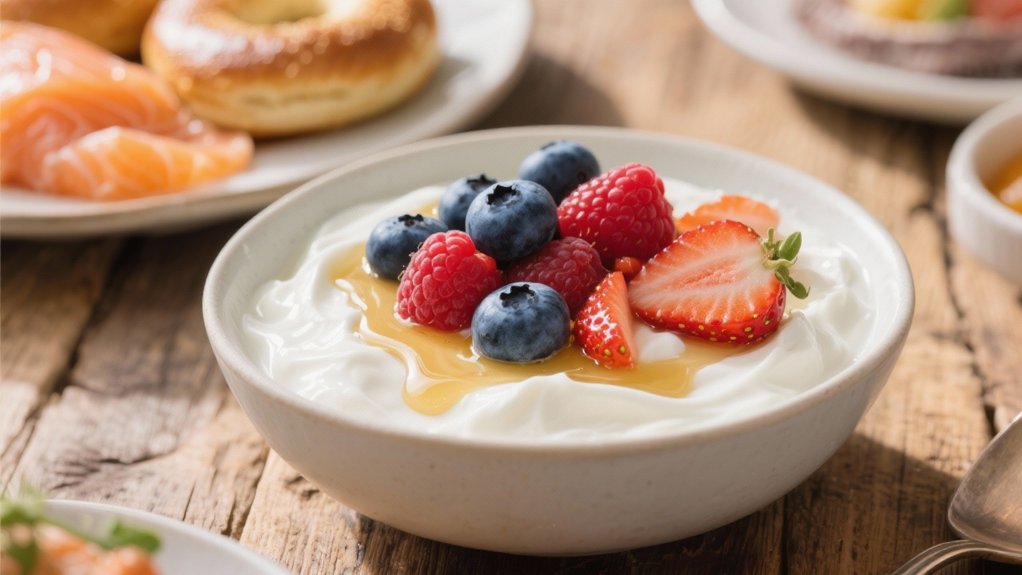 berry topped greek yogurt delight