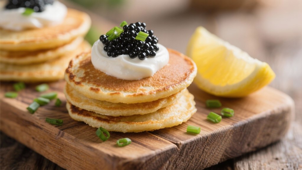 blinis cr me fra che caviar