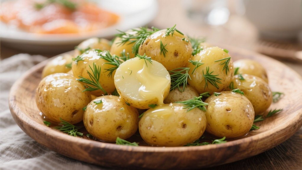 boiled potatoes with dill