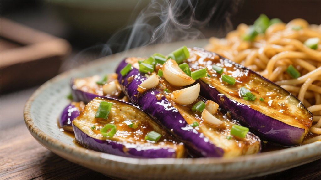 bold garlic eggplant stir fry