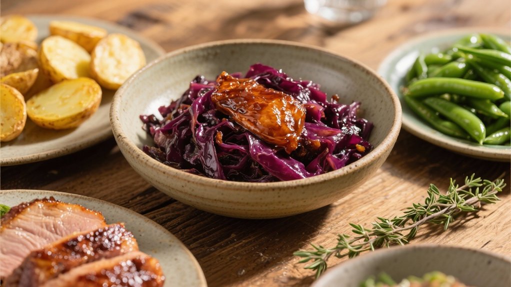 braised cabbage complements duck