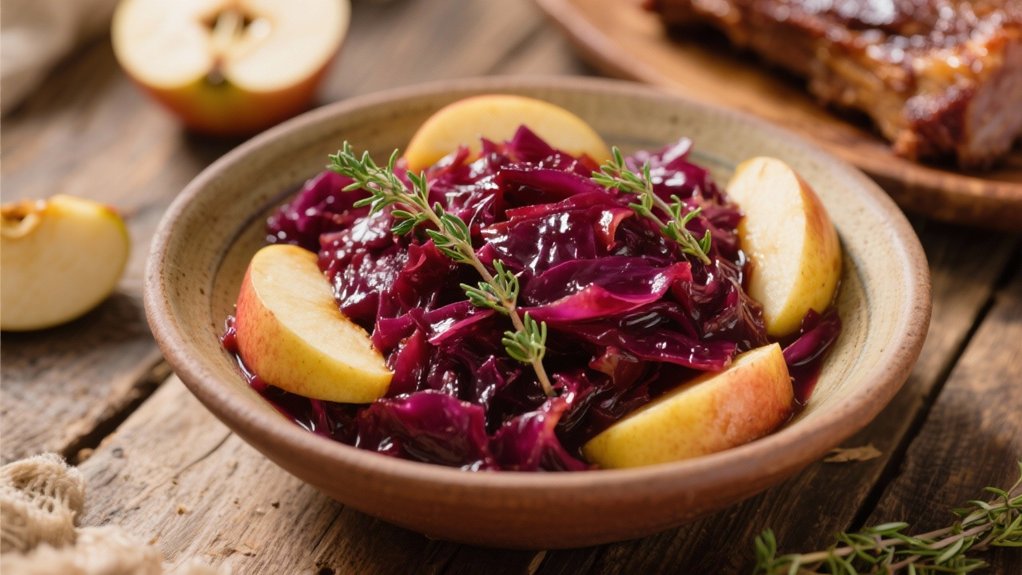 braised cabbage with apples