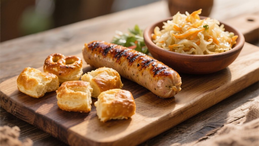 bratwurst sauerkraut pretzel bites