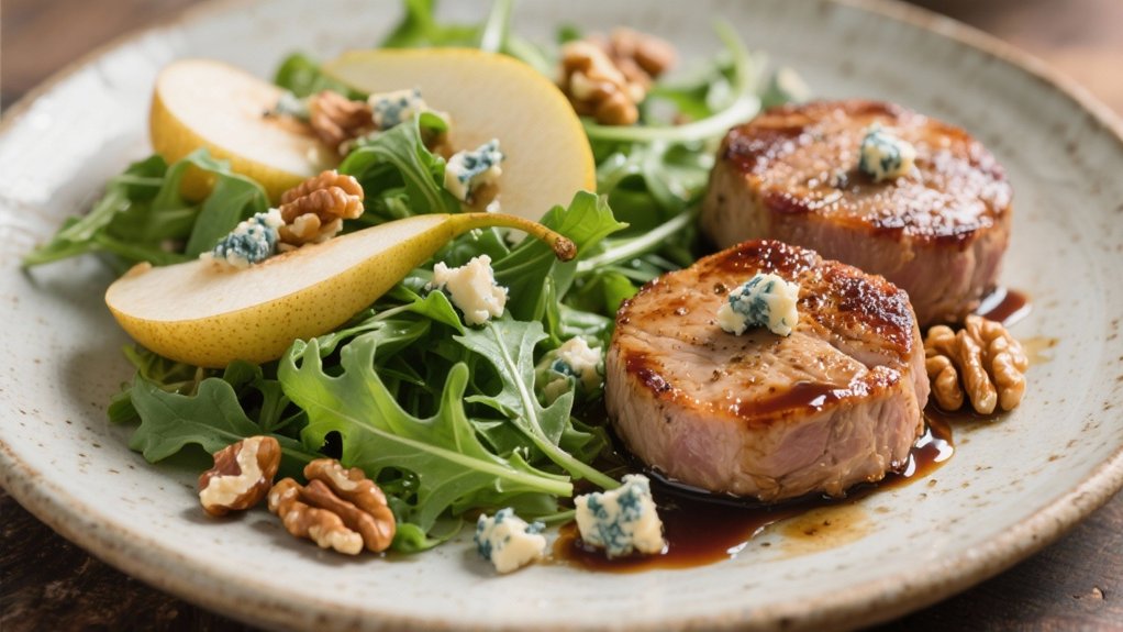 bright arugula pear salad