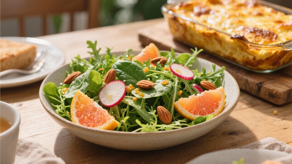 bright mixed greens salad